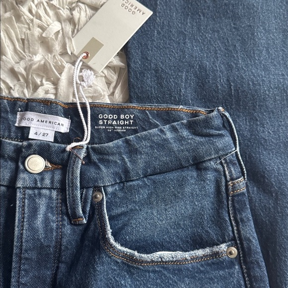 NWT Good American Good Boy Straight Denim Jean High Rise Size 4/27 - Picture 4 of 9